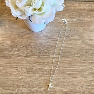 18” Silver Plated Cross Necklace